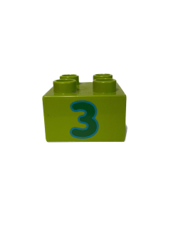 Lego Duplo kostka s číslem 3